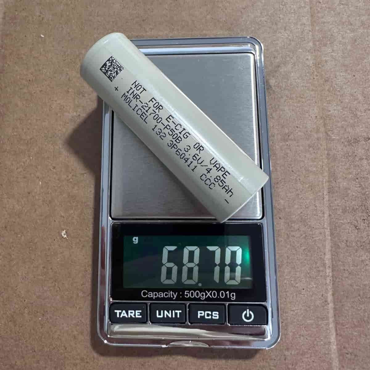 Molicel P50B 5000mAh акумулятор високострумовий 60A Li-ion 21700 3
